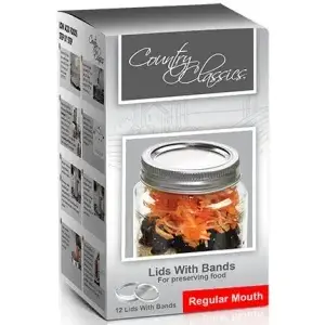 GOSSI INC CCCBL-012-RM Canning Jar Lid and Band, Steel, Silver Cap/Lid - pack of 12