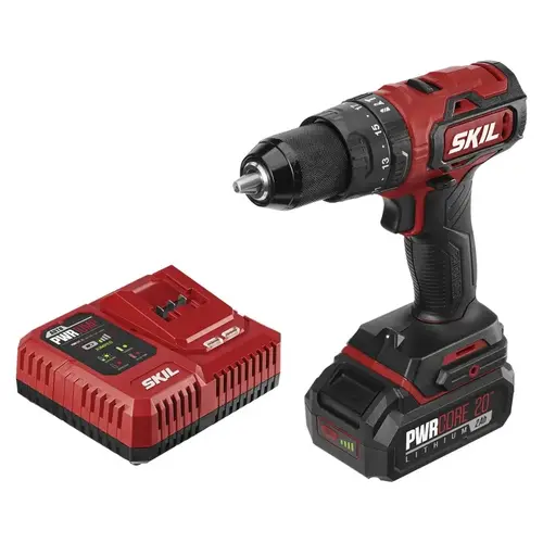 Hammer Drill Kit, Battery Included, 20 V, 2 Ah, 1/2 in Chuck, Keyless, Ratcheting Chuck