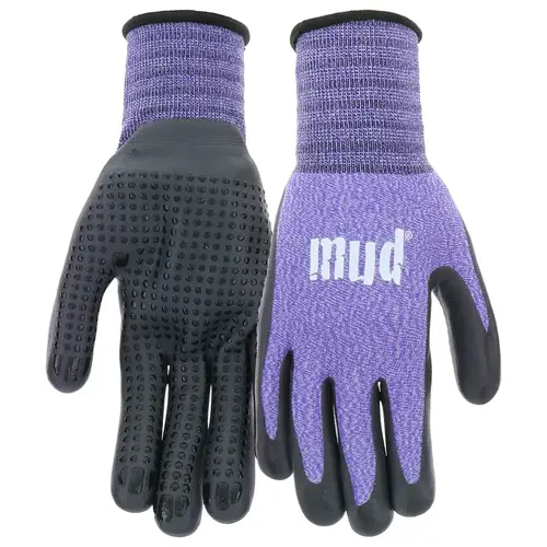 MD31011V-W-SM Coated Gloves, Women's, S/M, Knit Cuff, Nitrile Coating, Violet Pair MD31011V-W-SM Coated Gloves, Women's, S/M, Knit Cuff, Nitrile Coating, Violet Pair