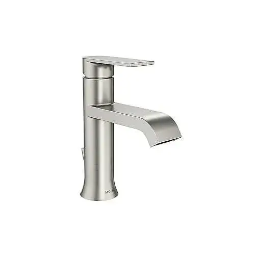 Moen Genta Series Bathroom Faucet, 1.2 gpm, 1-Handle, Metal, Spot Resist Brushed Nickel, Lever Handle Moen Genta Series Bathroom Faucet, 1.2 gpm, 1-Handle, Metal, Spot Resist Brushed Nickel, Lever Handle