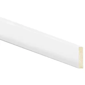 Inteplast Group 50250800032-XCP12 Modern Baseboard Moulding, 8 ft L, 2-1/2 in W, 1/2 in Thick, Polystyrene, Crystal White - pack of 12