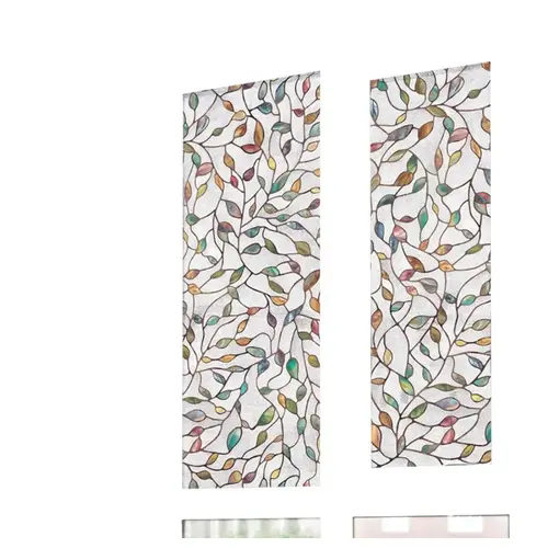 Window Film, 36 in L, 24 in W, New Leaf Pattern