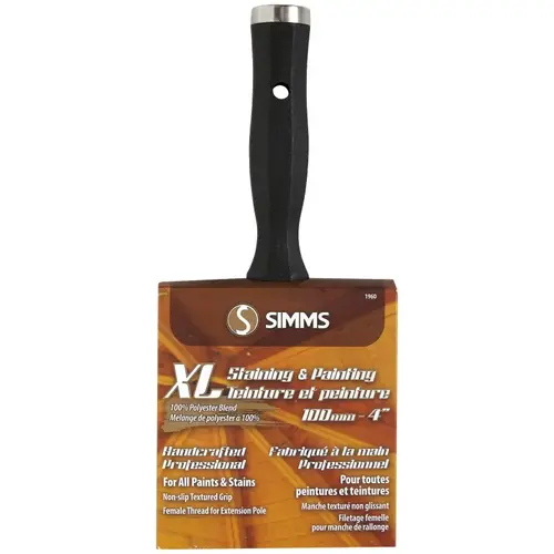 XL Series Stain and Paint Brush, 4 in W, 3-1/8 in L Bristle, Polyester Bristle, Non-Slip Handle XL Series Stain and Paint Brush, 4 in W, 3-1/8 in L Bristle, Polyester Bristle, Non-Slip Handle