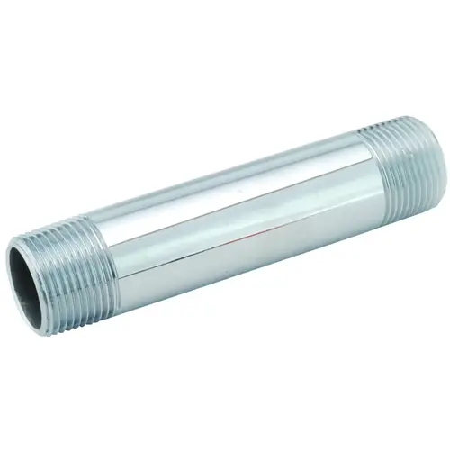 Pipe Nipple, 1/2 in, MPT, Brass, Chrome, 4 in L Pipe Nipple, 1/2 in, MPT, Brass, Chrome, 4 in L