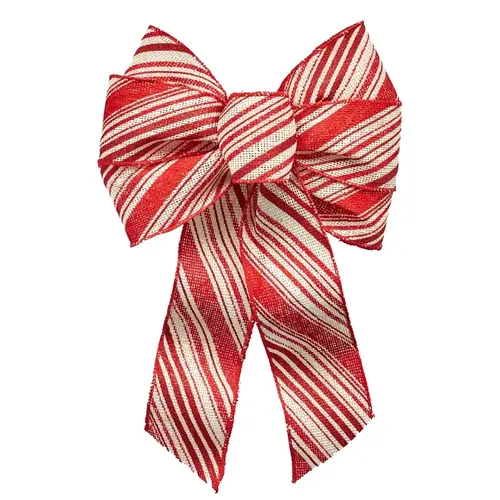 Christmas Specialty Decoration, 1 in H, Stripes, Burlap, Red/White - pack of 12 Christmas Specialty Decoration, 1 in H, Stripes, Burlap, Red/White - pack of 12