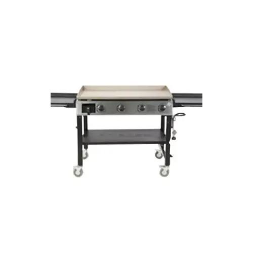 10555 Outdoor Griddle Grill, 62,000 Btu, Liquid Propane, Natural Gas, 4-Burner, Side Shelf Included: Yes Black 10555 Outdoor Griddle Grill, 62,000 Btu, Liquid Propane, Natural Gas, 4-Burner, Side Shelf Included: Yes Black