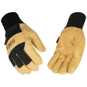 Heatkeep 1928KW-XL 1928 KW-XL Gloves, Men's, XL, Angled Wing Thumb, Elastic Knit Wrist Cuff, Blue/Golden/Yellow Pair