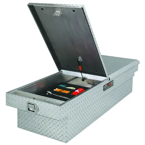 Crossover Truck Box, 9.2 cu-ft, 4 -Compartment, 70 in L, 21 in W, 14-1/4 in H, Aluminum Bright