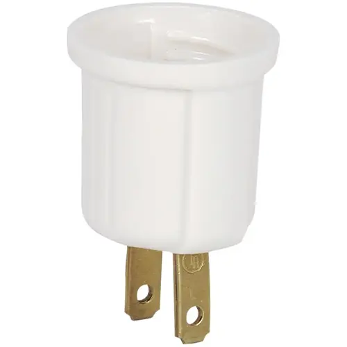 Adapter, 660 W, 1-Outlet, Thermoplastic, White Adapter, 660 W, 1-Outlet, Thermoplastic, White