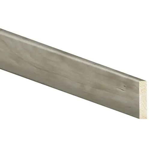 Baseboard Moulding, 8 ft L, 2-1/2 in W, 1/2 in Thick, Square Edge Profile, Polystyrene River Gray Baseboard Moulding, 8 ft L, 2-1/2 in W, 1/2 in Thick, Square Edge Profile, Polystyrene River Gray