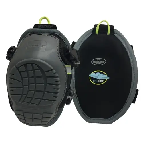 KneeKeeper HV Series Molded GelDome Nonmar Knee Pad, Gel Foam Pad, Tri-Buckle Closure Pair Gray