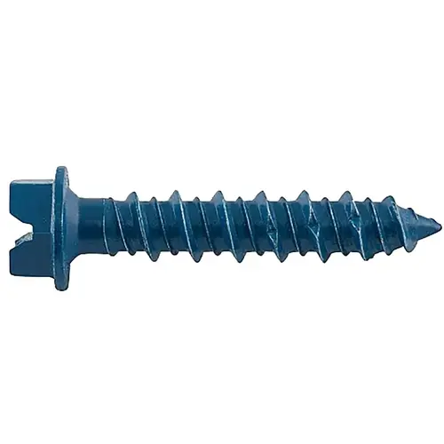 UltraCon+ Series Concrete Screw Anchor, 1/4 in Dia, 1-1/4 in L, Carbon Steel, Zinc Stalgard Blue - pack of 100 UltraCon+ Series Concrete Screw Anchor, 1/4 in Dia, 1-1/4 in L, Carbon Steel, Zinc Stalgard Blue - pack of 100