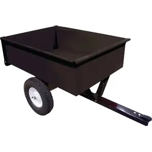 AG SOUTH SC10-MC Trailer/Dump Cart, Steel Deck, 16 in Wheel, Black