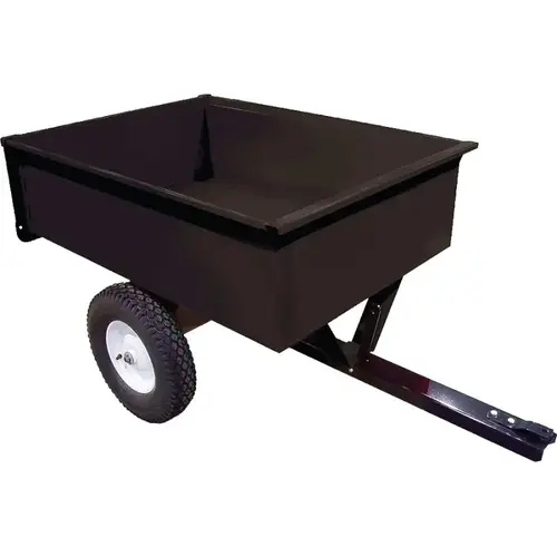 Trailer/Dump Cart, Steel Deck, 16 in Wheel, Black