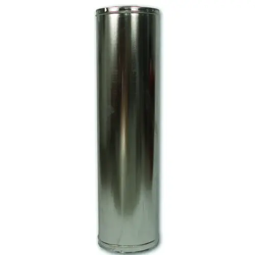 Chimney Pipe, 12-3/8 in OD, 48 in L, Galvanized Steel