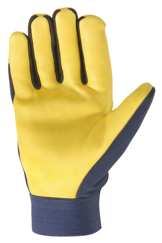 Wells Lamont 3207M 3207-M Work Gloves, Men's, M, Spandex Back, Blue/Gold/Yellow