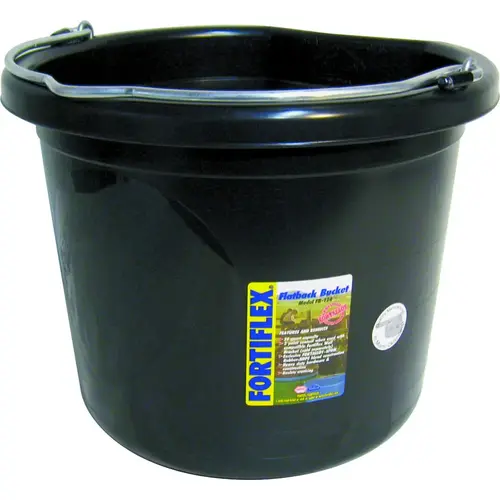 FB-124 FB-124BX Bucket, 24 qt Volume, Rubber/Polyethylene, Black