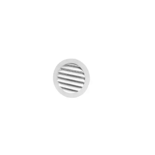 Mini Louvers Vent, 2.443 in Dia, Round, Plastic, White