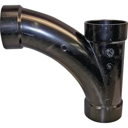 Combination Tee Pipe Wye, 4 in, Hub, ABS, Black Combination Tee Pipe Wye, 4 in, Hub, ABS, Black
