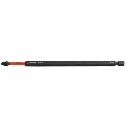 Vortex Impact Power Bit, #2 Drive, Phillips Drive, 1/4 in Shank, Hex Shank, 6 in L, Steel - pack of 32 Vortex Impact Power Bit, #2 Drive, Phillips Drive, 1/4 in Shank, Hex Shank, 6 in L, Steel - pack of 32