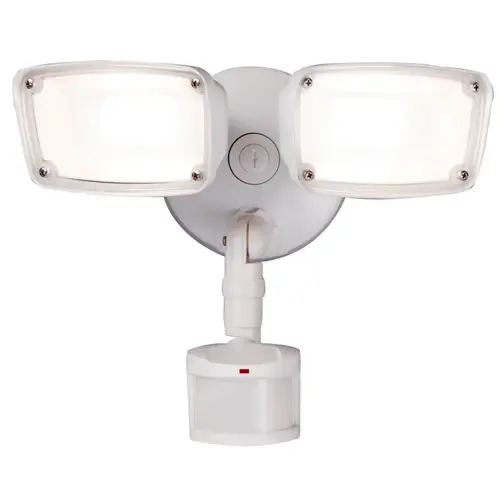 Die Cast Flood Series Motion Twin Head Flood Light, 120 V, 22.8 W, 2-Lamp, LED Lamp, 2034 Lumens Die Cast Flood Series Motion Twin Head Flood Light, 120 V, 22.8 W, 2-Lamp, LED Lamp, 2034 Lumens