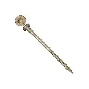 MiTek LL930R50 Structural Screw, #9 Thread, Twin Lead Thread, Washer Head, Torx Drive, Gimlet Point, Carbon Steel Gold - pack of 50