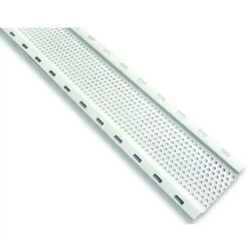 Soffit Strip Vent, 8 ft L, 2 in W, 69 sq-in Net Free Ventilating Area, Plastic, White - pack of 25 Soffit Strip Vent, 8 ft L, 2 in W, 69 sq-in Net Free Ventilating Area, Plastic, White - pack of 25