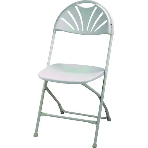 Folding Chair, 15-5/8 in OAW, 21 in OAD, Steel Frame, White Folding Chair, 15-5/8 in OAW, 21 in OAD, Steel Frame, White