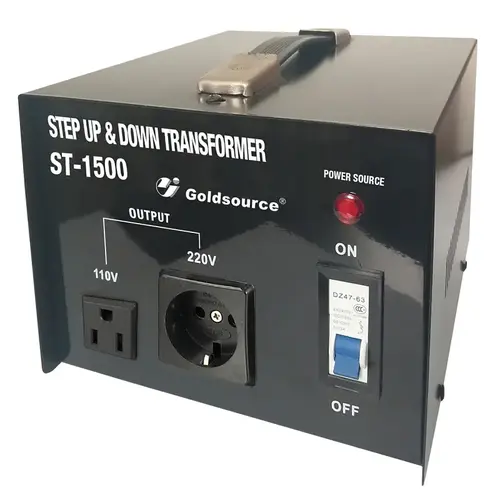 ST Series Step Up and Step Down Transformer, 8-1/4 in L x7-1/8 in W x 6 in H, 1500 W Black