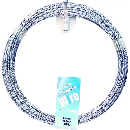 Stranded Guy Clothesline, 50 ft L, Steel Stranded Guy Clothesline, 50 ft L, Steel
