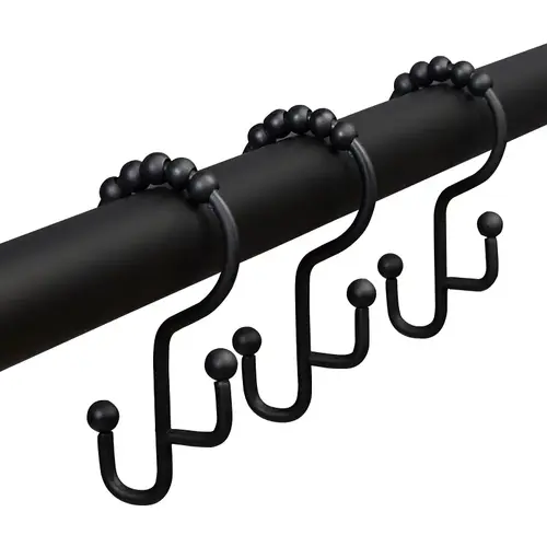 Shower Curtain Hook, Stainless Steel, Matte Black