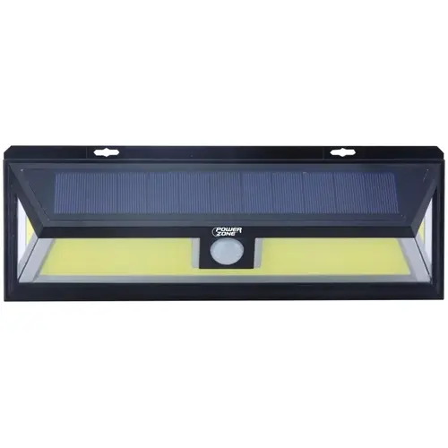 Solar Powered Motion Sensor Wall Light, Lithium Battery, 1-Lamp, COB LED Lamp, ABS/PS Fixture, Black