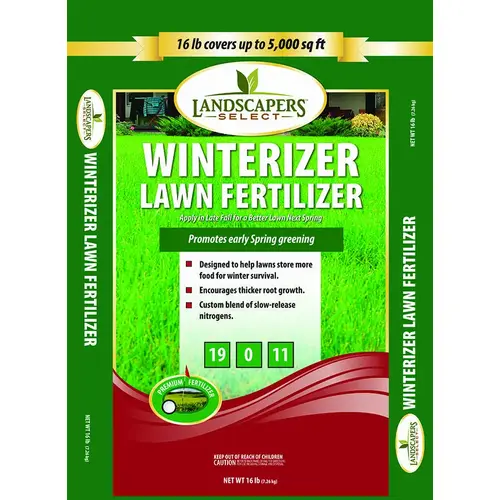 Lawn Winterizer Fertilizer, 16 lb Bag, Granular, 19-0-11 N-P-K Ratio Lawn Winterizer Fertilizer, 16 lb Bag, Granular, 19-0-11 N-P-K Ratio