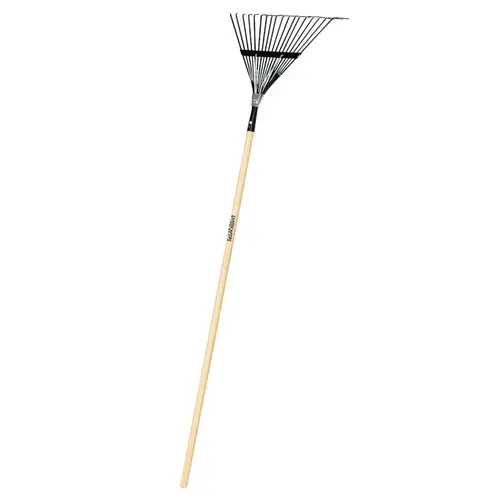 Lawn/Leaf Rake, Steel Tine, 18-Tine, Hardwood Handle, 48 in L Handle - pack of 6 Lawn/Leaf Rake, Steel Tine, 18-Tine, Hardwood Handle, 48 in L Handle - pack of 6