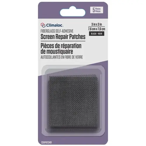SVPATCH01 Screen Repair Patch, 3 in L, 3 in W, Black SVPATCH01 Screen Repair Patch, 3 in L, 3 in W, Black