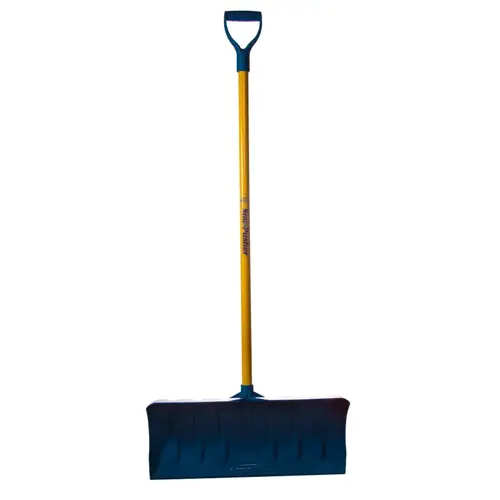 Mount Waldo Plastics Snow Pusher Shovel, 24 in OAL, Blue