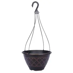 Southern Patio HDR-054825 Hanging Basket Planter, Resin, Brown