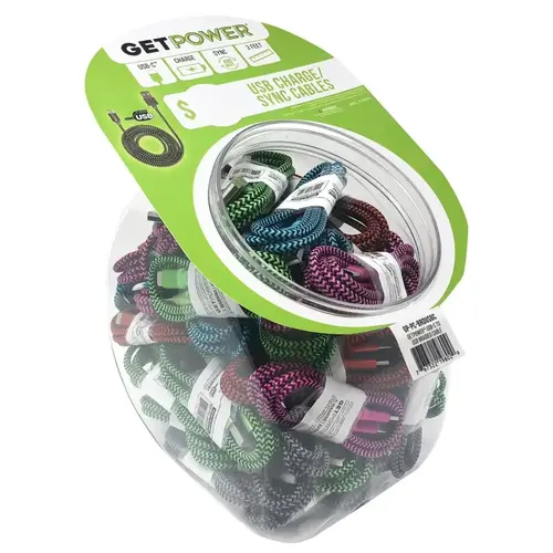 BOWL DISPLAY BRAIDED USB CABLE - pack of 50 BOWL DISPLAY BRAIDED USB CABLE - pack of 50