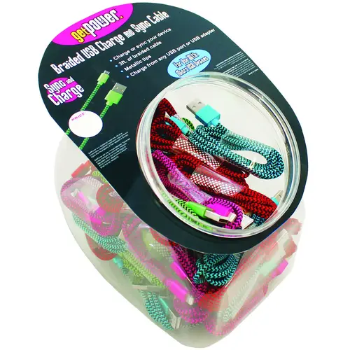 GetPower USB Charging and Sync Cable, 3 ft L, Suitable for: Micro USB Ported Electronics - pack of 50 GetPower USB Charging and Sync Cable, 3 ft L, Suitable for: Micro USB Ported Electronics - pack of 50