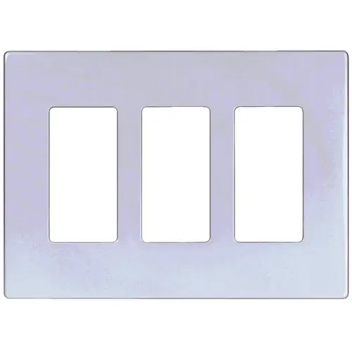 PJS Wallplate, 4.87 in L, 6-3/4 in W, 3 -Gang, Polycarbonate, White, High-Gloss
