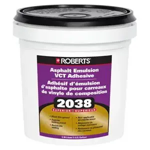 Roberts 2038RB015 Asphalt Emulsion Adhesive, Black, 4 gal Pail