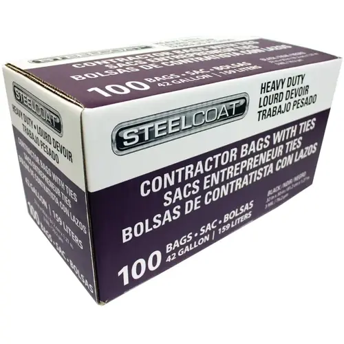 Trash Bag, 42 gal Capacity - pack of 100