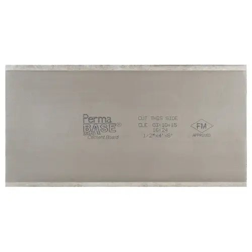 Board, 8 ft L, 48 in W, 1/2 in Thick, Cement/Fiberglass Mesh, Gray - pack of 30 Board, 8 ft L, 48 in W, 1/2 in Thick, Cement/Fiberglass Mesh, Gray - pack of 30