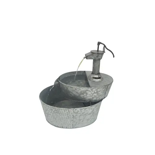 Titan Metal Bucket Fountain, Rustic, 0.03A, 120 V, 6 L Reservoir, 250 L/H Gray Titan Metal Bucket Fountain, Rustic, 0.03A, 120 V, 6 L Reservoir, 250 L/H Gray