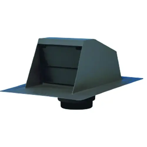 Exhaust Vent with Collar Adapter, 16.2 in L, 24.06 in W, Steel, Black Exhaust Vent with Collar Adapter, 16.2 in L, 24.06 in W, Steel, Black