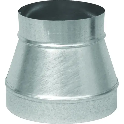 Stove Pipe Reducer, 5 x 4 in, 26 ga Thick Wall, Galvanized Stove Pipe Reducer, 5 x 4 in, 26 ga Thick Wall, Galvanized