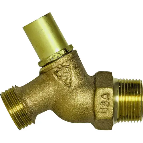 Arrowhead Brass Hose Bibb, 3 in L, 3/4 x 3/4 in, MIP x Hose, 8 to 9 gpm, Rough, 125 psi, Brass Body Arrowhead Brass Hose Bibb, 3 in L, 3/4 x 3/4 in, MIP x Hose, 8 to 9 gpm, Rough, 125 psi, Brass Body