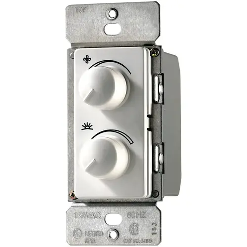 Fan/Light Control, 1-Pole, 2.5 A, 120 V, White Fan/Light Control, 1-Pole, 2.5 A, 120 V, White