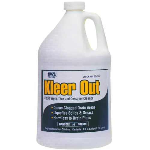 Kleer Out Series Septic Tank Cleaner, Liquid, Clear, Odorless, 1 gal Bottle - pack of 4 Kleer Out Series Septic Tank Cleaner, Liquid, Clear, Odorless, 1 gal Bottle - pack of 4
