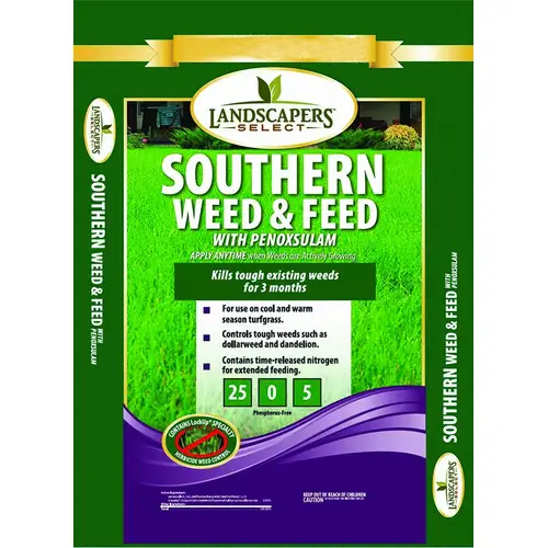 Weed and Feed Fertilizer, 34 lb Bag, Granular, 25-0-5 N-P-K Ratio Weed and Feed Fertilizer, 34 lb Bag, Granular, 25-0-5 N-P-K Ratio